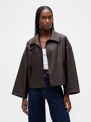 Vegan Leather Swing Jacket | Gap (US)