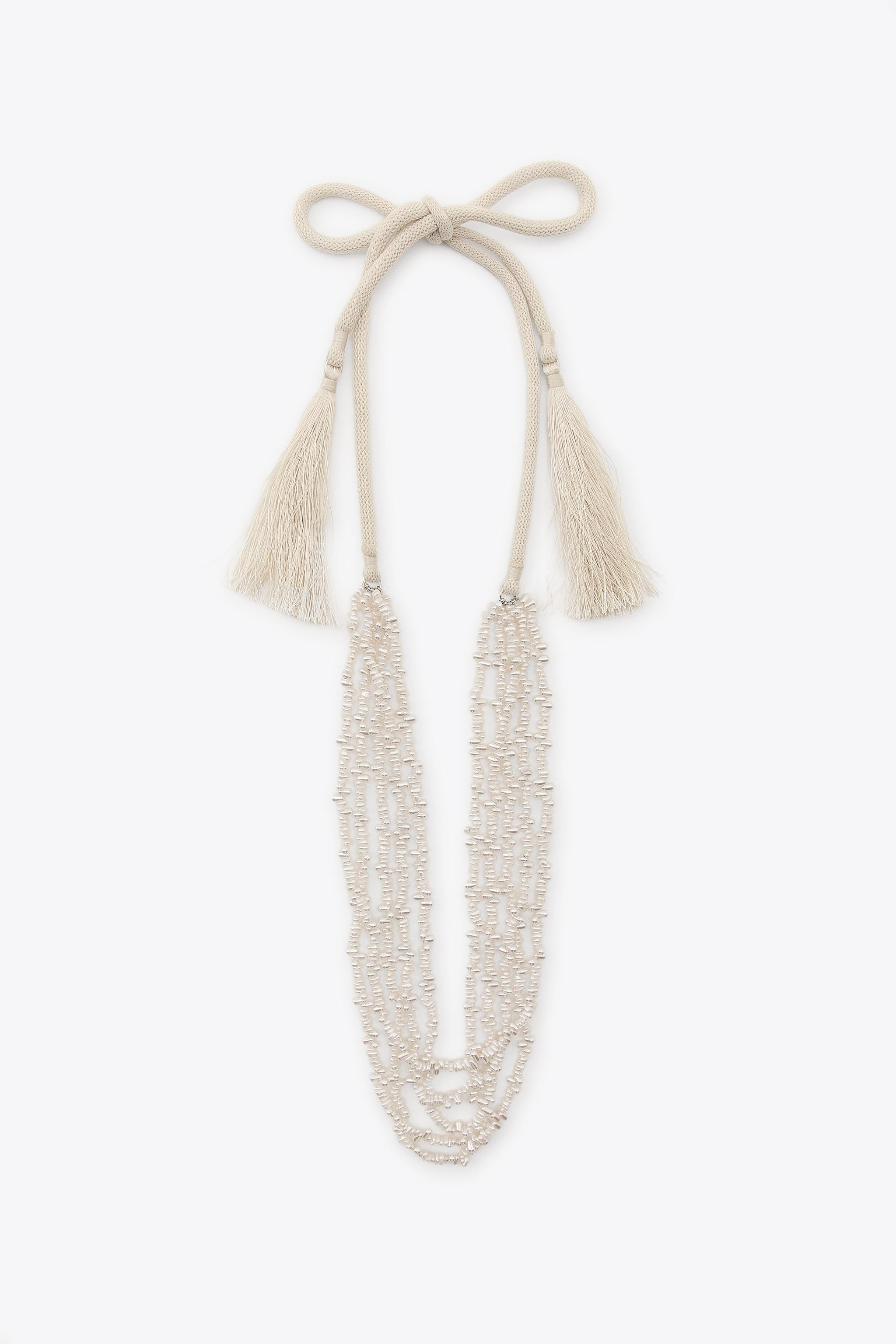 PACK OF 2 BEADED FAUX PEARL NECKLACES | Zara UK