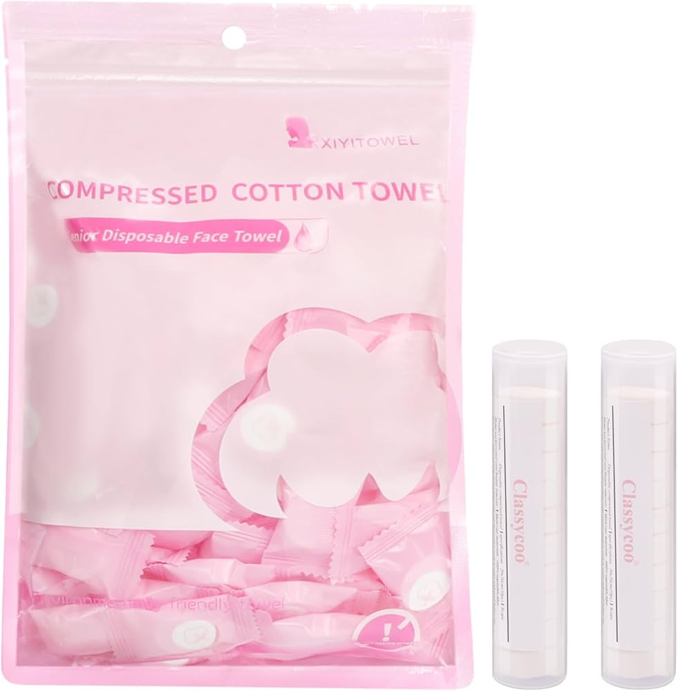 Classycoo Compressed Towel 120 PCS with 2 Carrying Cases,Disposable Mini Tablets Portable Face To... | Amazon (US)
