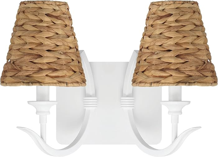 Craftmade Kokomo 2 Light Matte White Finish Wall Sconce with Natural Sea Grass Shades | Amazon (US)