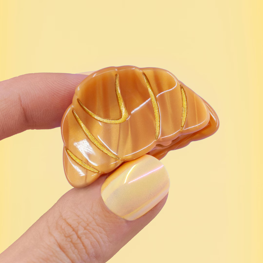 French Croissant Shape Hair Mini Clip | Kawaii Hair Accessory for Her | French Pastry Style | Par... | Etsy (US)