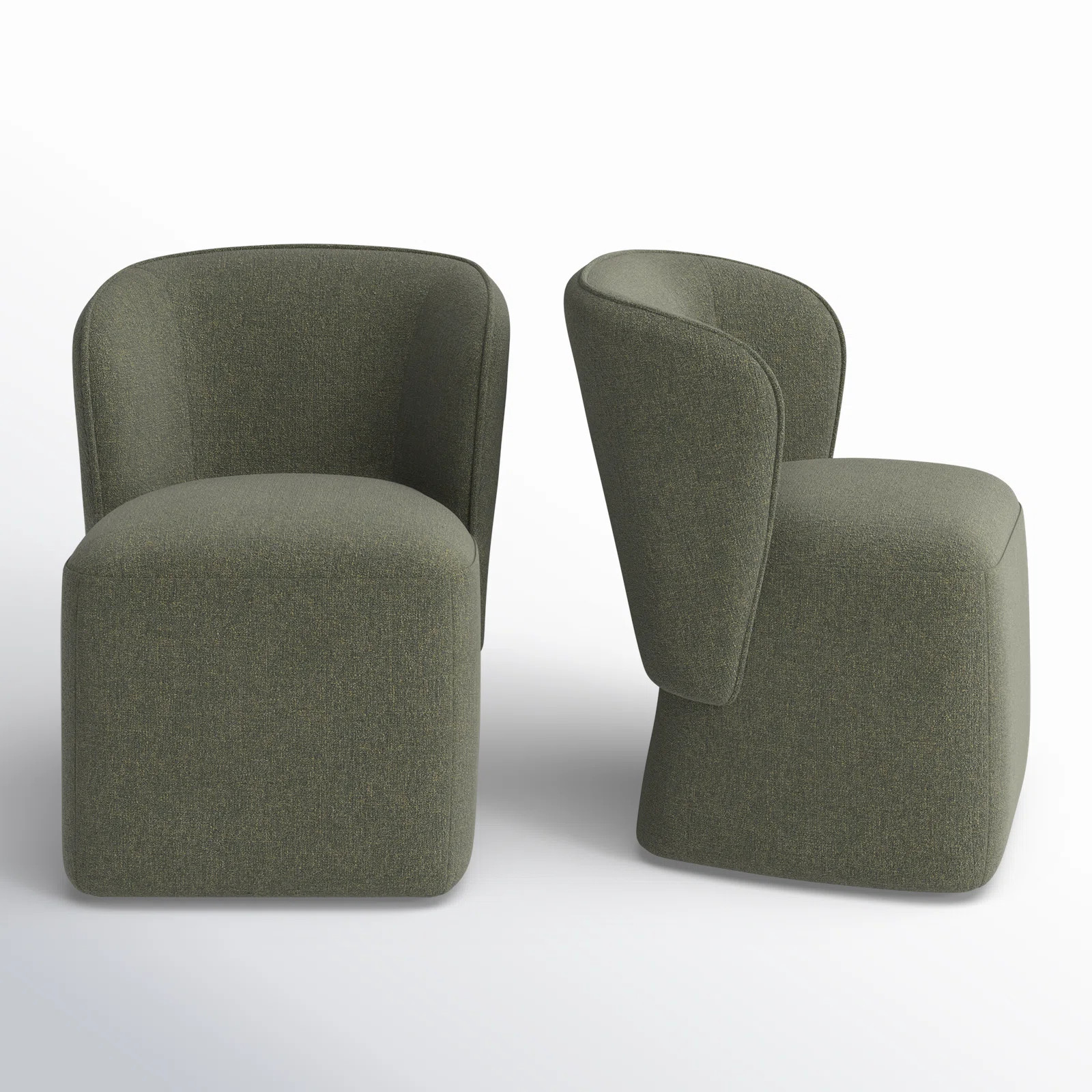 Niha Upholstered Dining Chair With Caster (Set of 2) | Wayfair North America