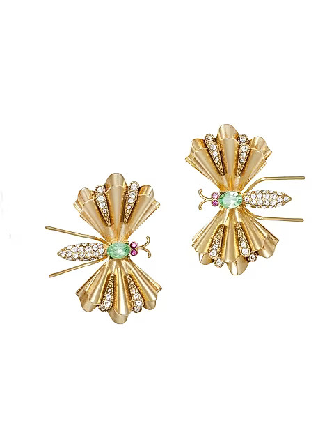 Luna 24K Gold-Plated & Crystal Stud Earrings | Saks Fifth Avenue