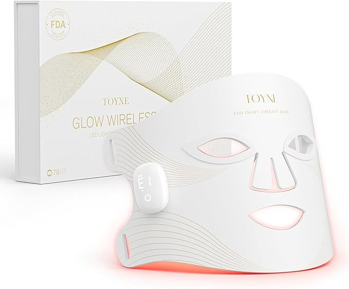 Red Light Therapy for Face, Wireless LED Face Glow Mask with 850nm Near-Infrared Red Light (NIR) ... | Amazon (US)