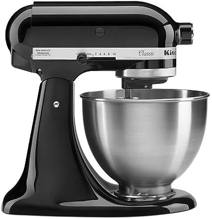 KitchenAid Classic Series 4.5 Quart Tilt-Head Stand Mixer K45SS, Onyx Black | Amazon (US)