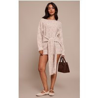 Petite Tie Waist Knitted Dress | PrettyLittleThing US