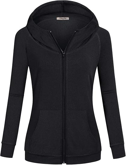 Hibelle Women's Full-Zip Fleece Lined Hoodie Sports Sweatshirts with Handy Pockets & Inside Pocke... | Amazon (US)