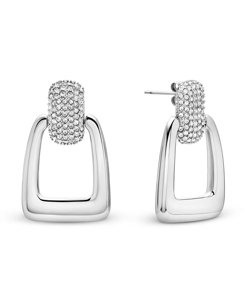 Spotlight Pavé Drop Earrings (Silver) | Abbott Lyon