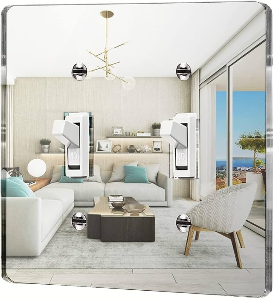Silver Mirror Double Toggle Switch Cover 2 Gang Wall Plate Light Receptacle Acrylic Glass Decorat... | Amazon (US)