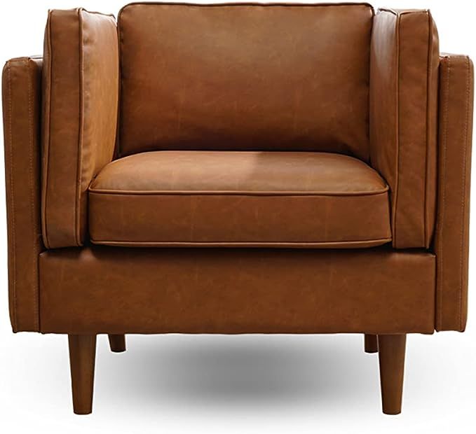 Creative Co-Op Atley High Sided Armchair Sofas, Brown Leather | Amazon (US)