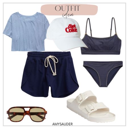 Aerie finds 
Summer outfit 
Swimsuit 
Sandals 

#LTKSeasonal #LTKFindsUnder100 #LTKStyleTip