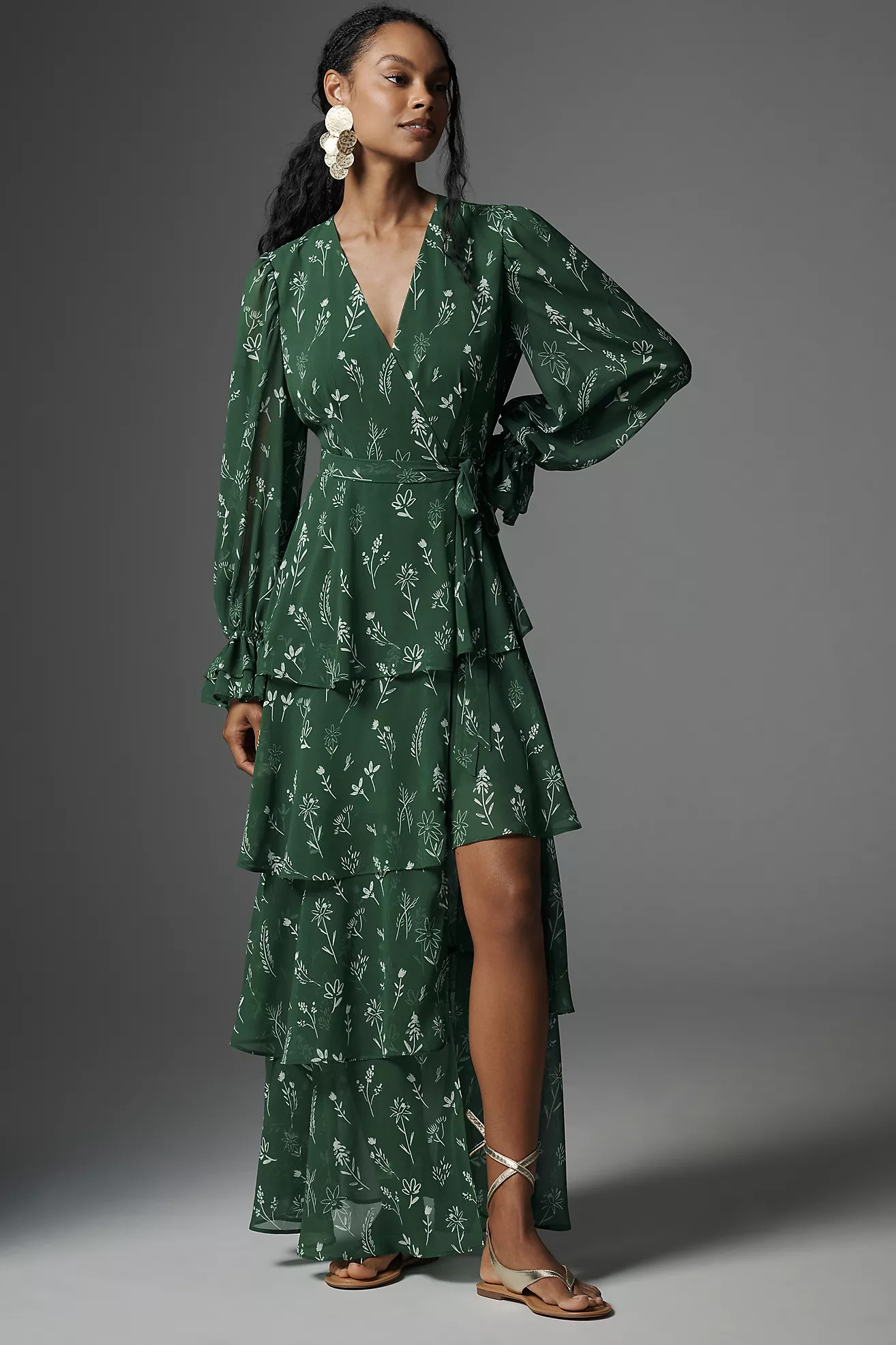 Hutch Long-Sleeve V-Neck Wrap Maxi Dress | Anthropologie (US)