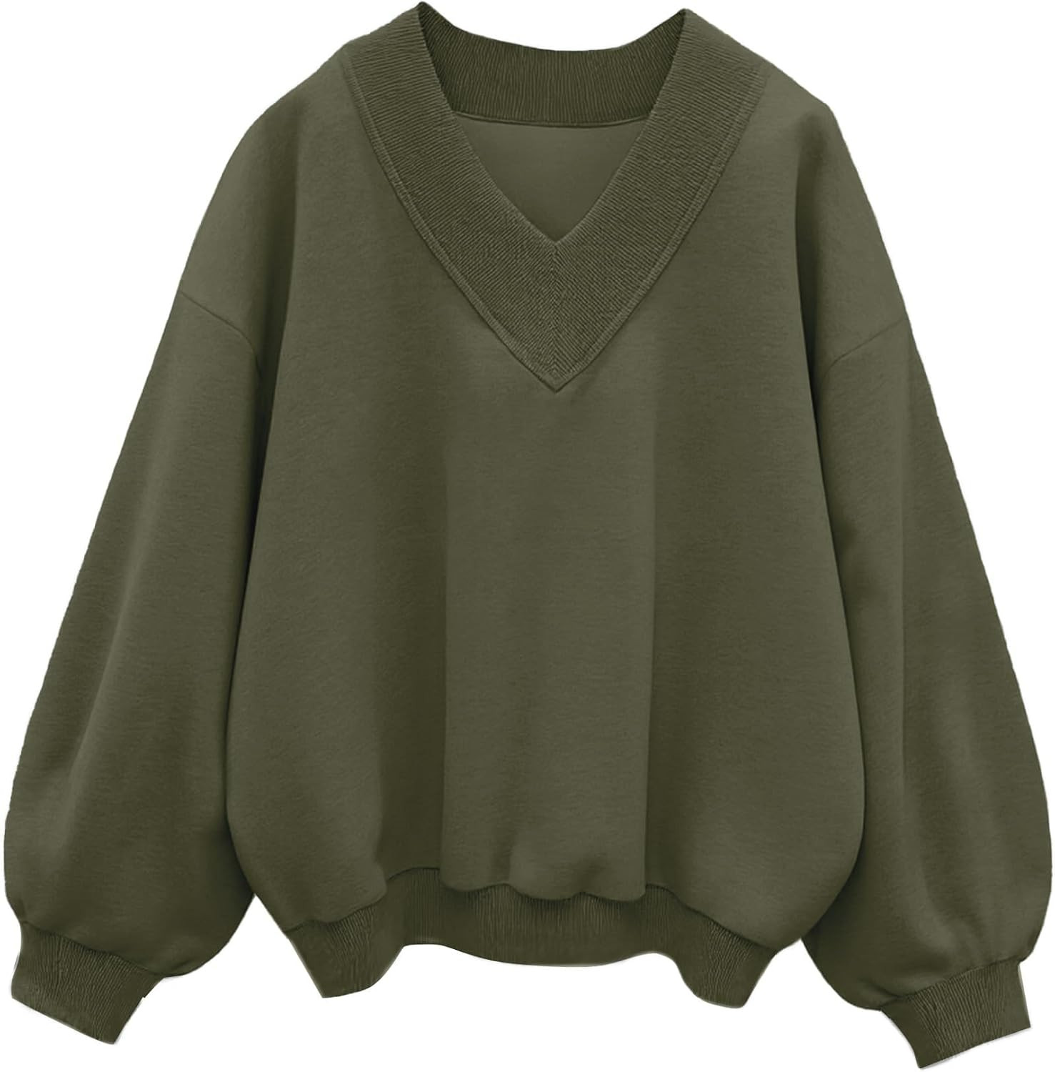 Hilinker Womens V Neck Oversized Sweatshirts Long Sleeve Pullover | Amazon (US)