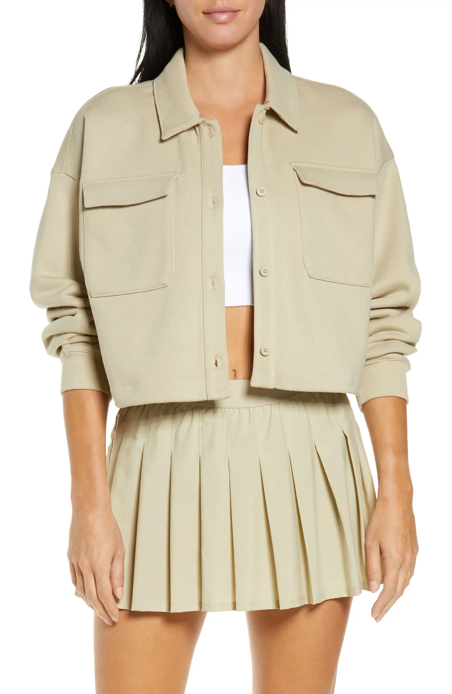 Alo Renown Crop Button-Up Shirt | Nordstrom | Nordstrom