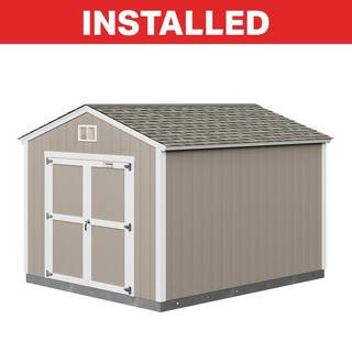 Tahoe Series Genoa Installed Storage Shed 10 ft. x 12 ft. x 8 ft. 10 in. (120 sq. ft.) 7 ft. High... | The Home Depot