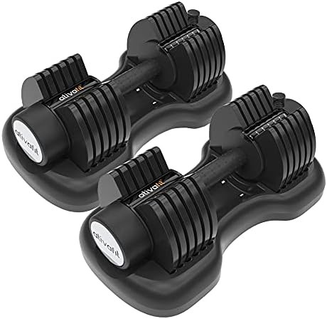 ATIVAFIT Adjustable Dumbbell Weights Fitness Dial Dumbbell 27.5/44/55/71.5 Lbs for Home Gym Set | Amazon (US)