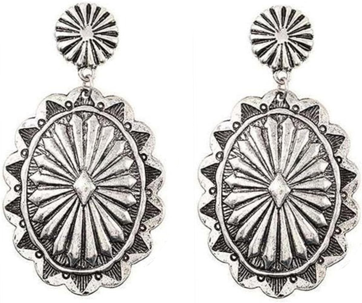 Western Country Earrings Concho earrings Western Cowgirl Cowboy Boot Earrings Triple Concho Drop ... | Amazon (US)