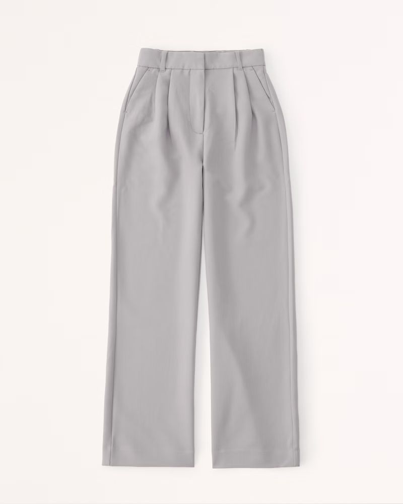 Abercrombie & Fitch Women's Curve Love A&F Sloane Tailored Pant in Grey - Size 30S | Abercrombie & Fitch (US)