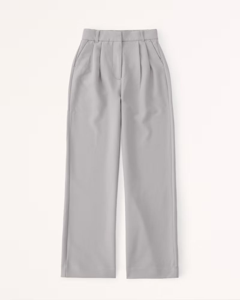 Abercrombie & Fitch Women's Curve Love A&F Sloane Tailored Pant in Grey - Size 30S | Abercrombie & Fitch (US)