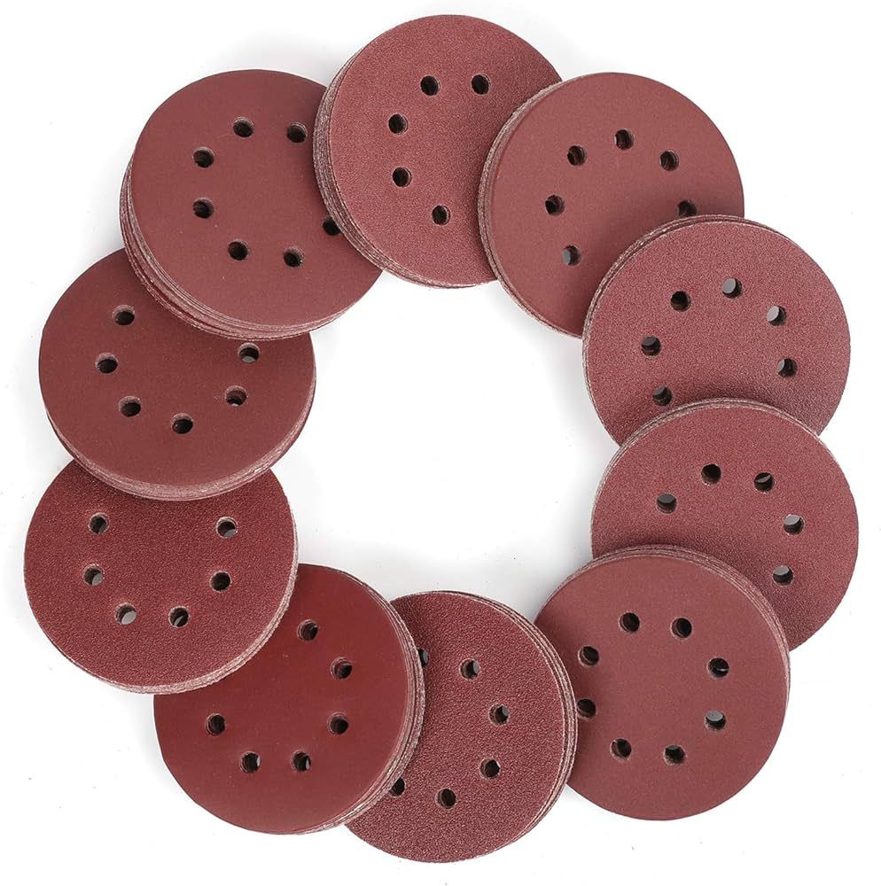 WORKPRO 150-piece Sanding Discs Set - 5-Inch 8-Hole Sandpaper 10 Grades Include 60, 80, 100, 120,... | Amazon (US)