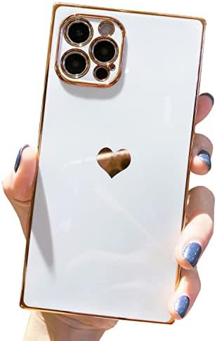 iPhone 13 Pro Case Square, Tzomsze Cute Aesthetic Full Camera Lens Protection & Electroplate Reinfor | Amazon (US)