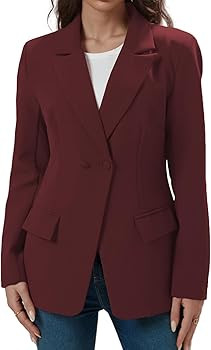 Women's Long Sleeve Notch Lapel Work Suit Blazers Open Front Causal Jacket Outwear with Pockets | Amazon (US)