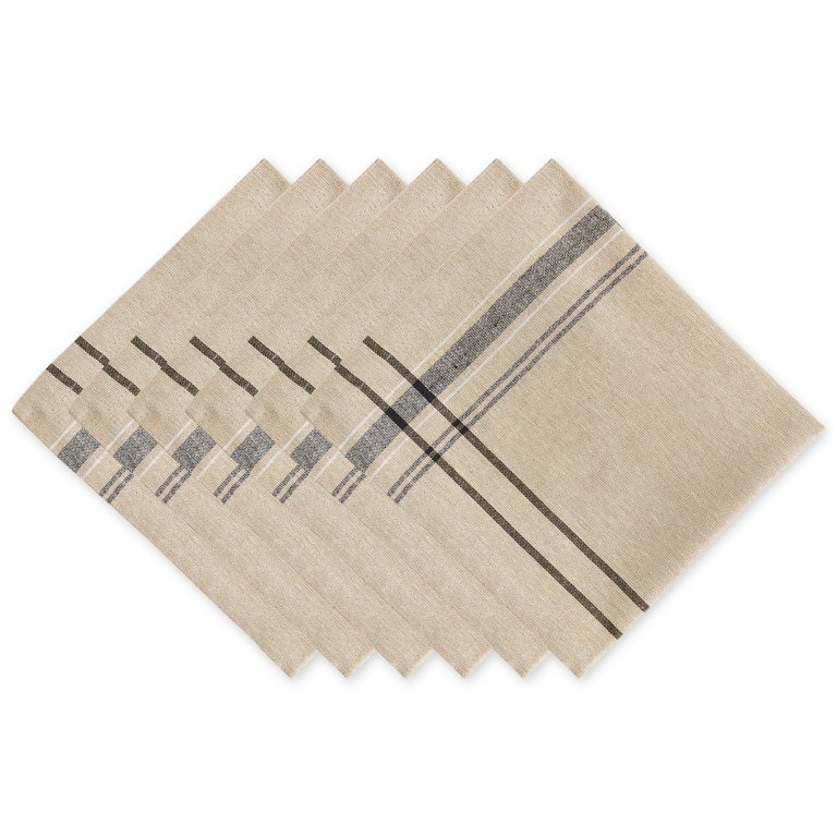 Black French Stripe Napkin (Set of 6) | Walmart (US)