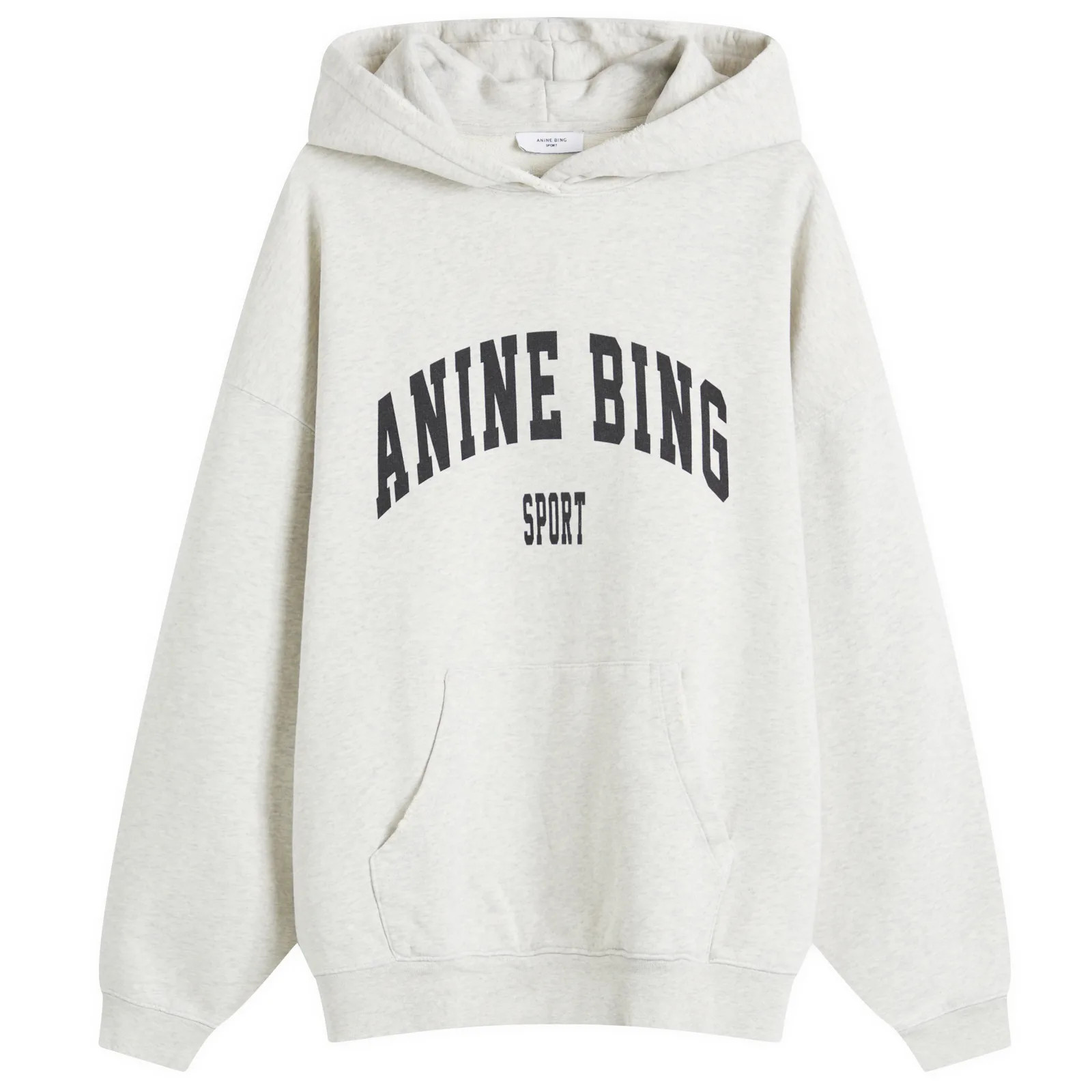 Anine Bing Women's Harvey Hooded Crew Sweat in Grey Melange, Size Medium | END. Clothing