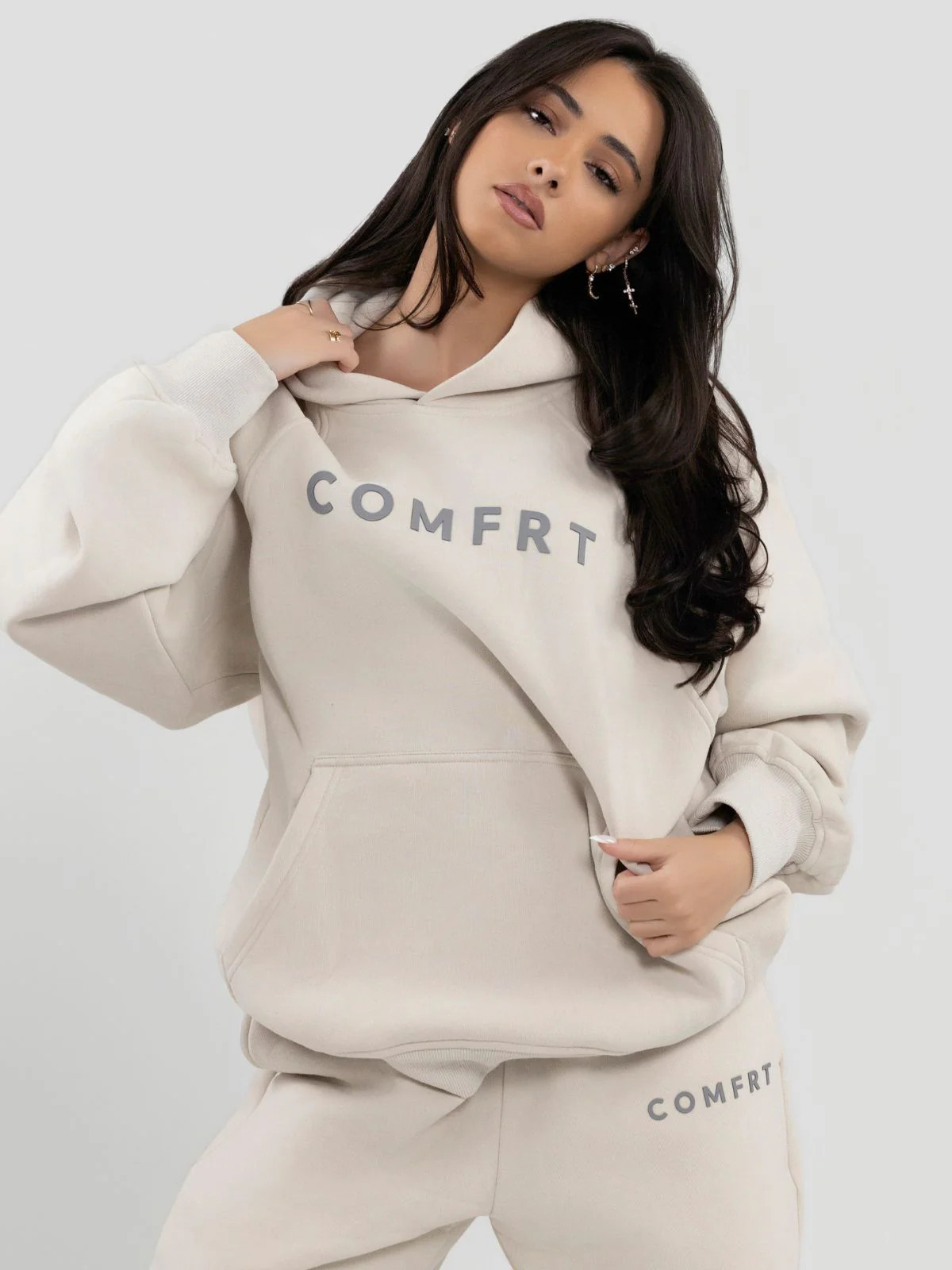 Comfrt Tranquil Hoodie | Cotton | Cream | Oversized | M | Medium | Comfrt