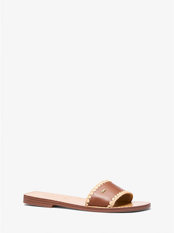 Drea Leather Slide Sandal | Michael Kors US