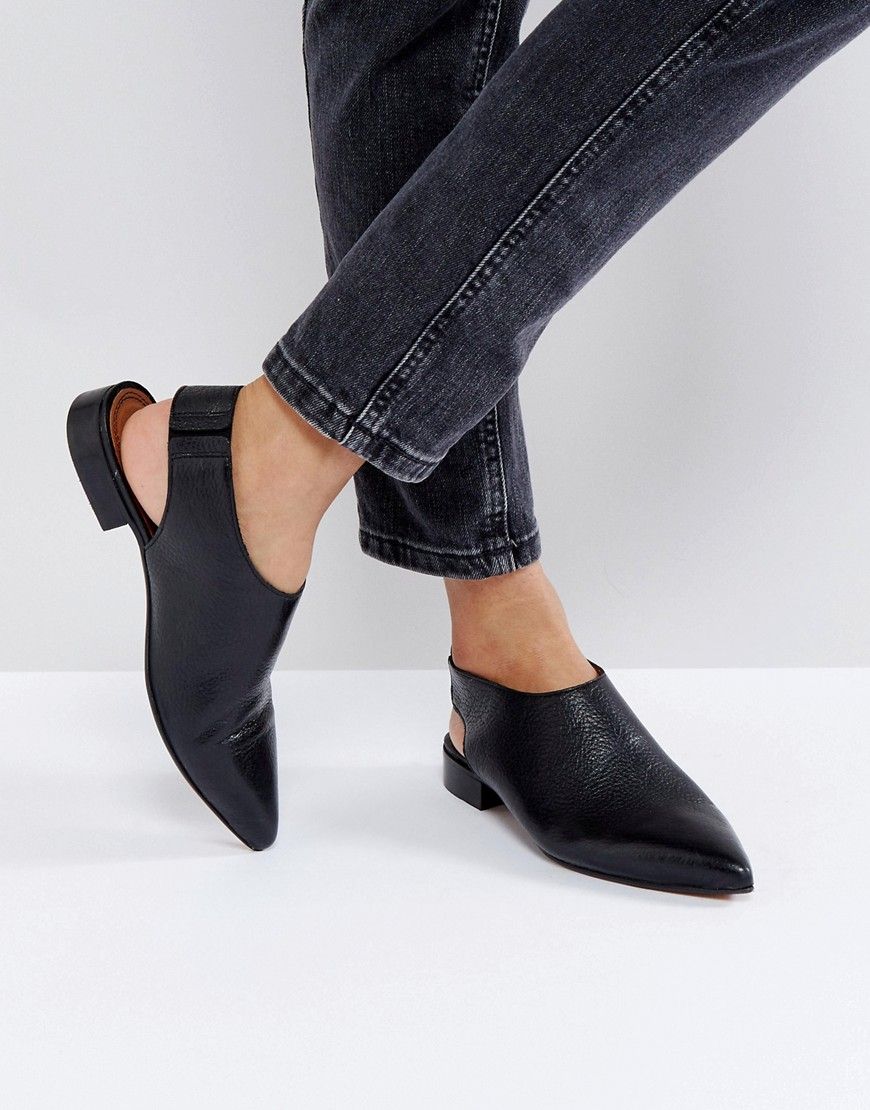 ASOS MISCHIEF Leather Flat Shoes - Black | ASOS US
