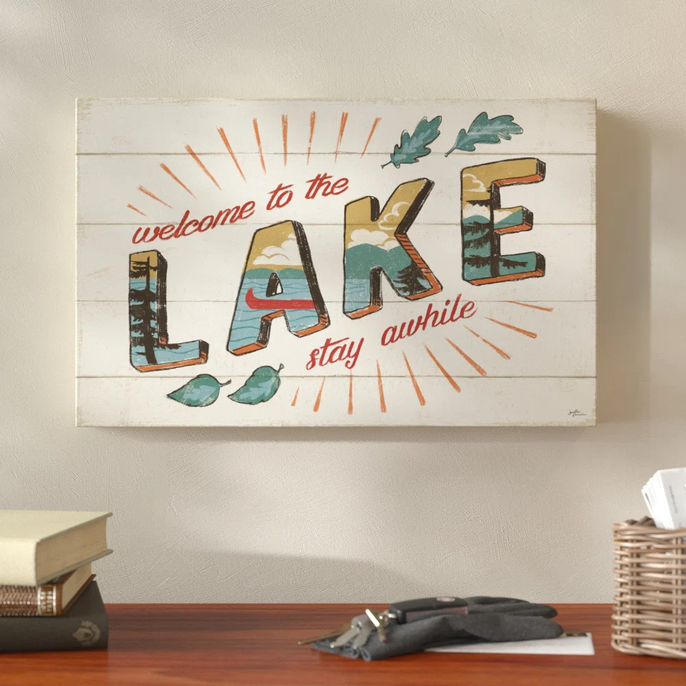 Millwood Pines Vintage Lake I by Janelle Penner - Textual Art Print on Canvas & Reviews | Wayfair | Wayfair North America