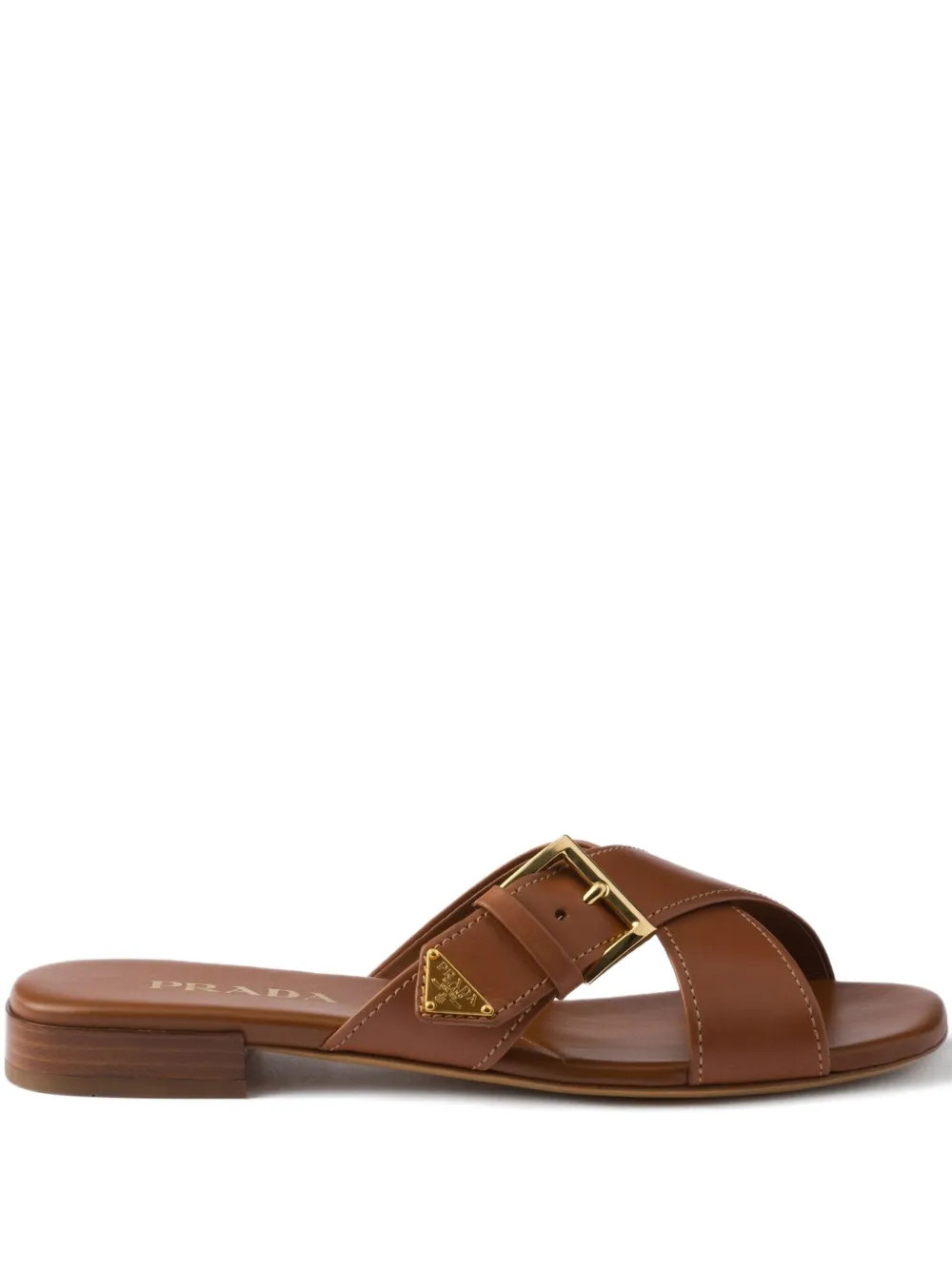 Prada criss-cross buckle-fastening Sandals | Brown | FARFETCH NZ | Farfetch Global