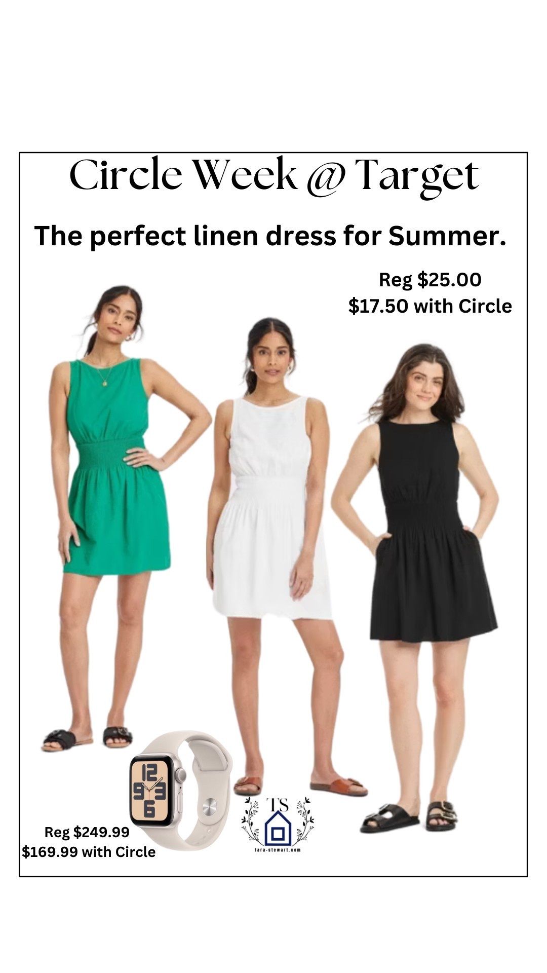 This is the perfect linen Summer dress to run around town, date night, whenever.  Comes in many colors, prints and solids. Great deal on the Apple Watch too!

#LTKFindsUnder100 #LTKSaleAlert #LTKFindsUnder50
