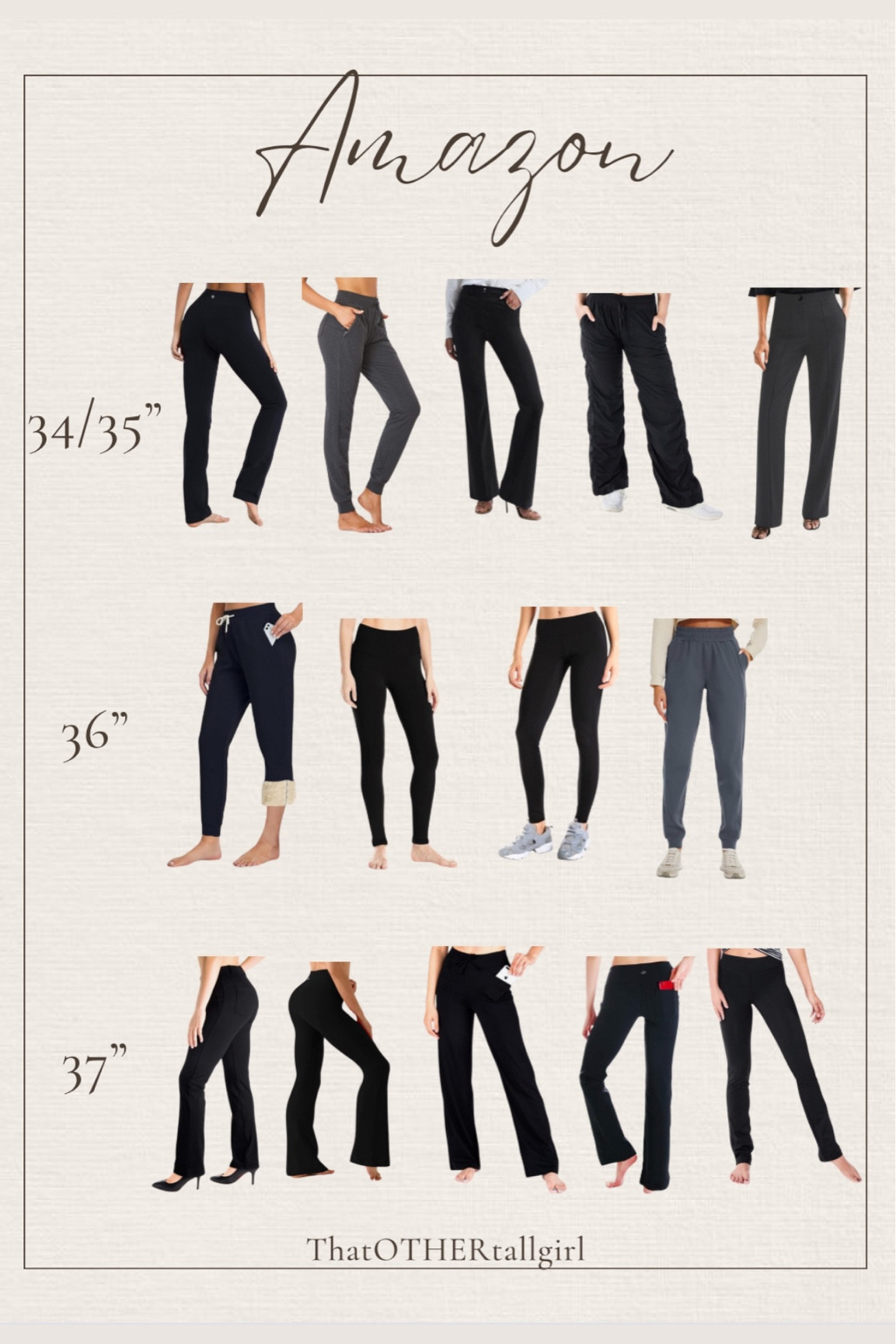 Amazon long length pants by inseam 

#LTKMidsize #LTKStyleTip