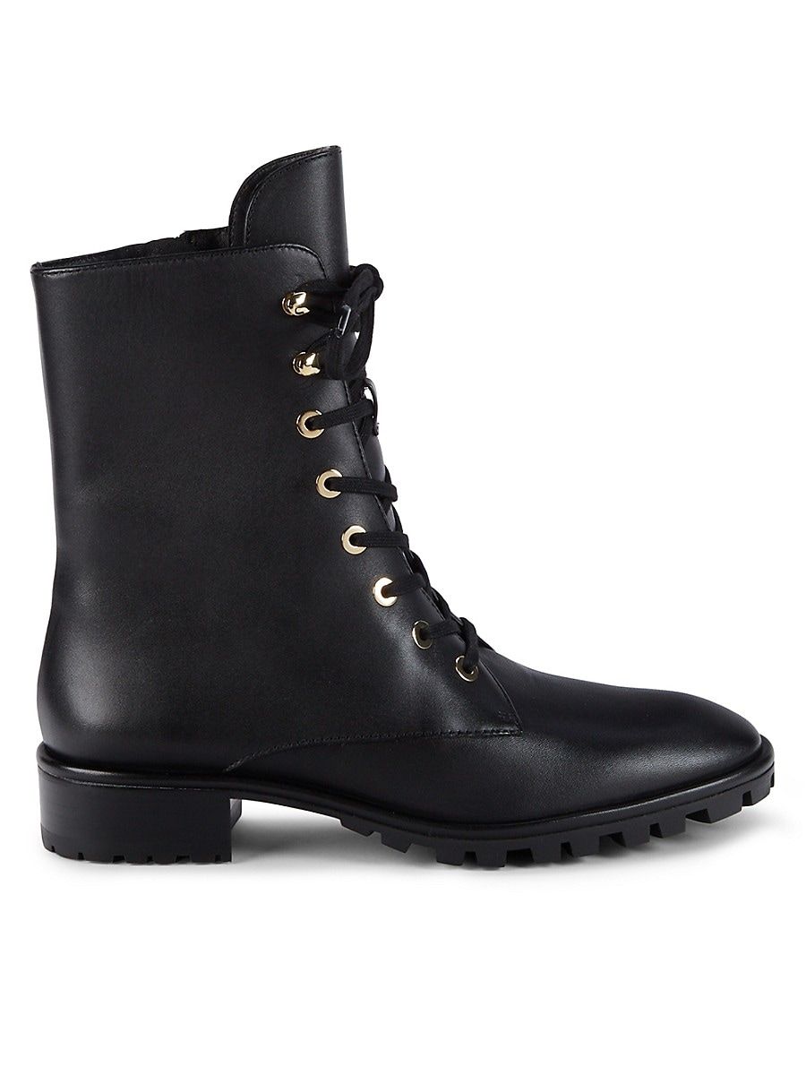 Stuart Weitzman Women's Laine Leather Combat Boots - Black - Size 8.5 | Saks Fifth Avenue OFF 5TH