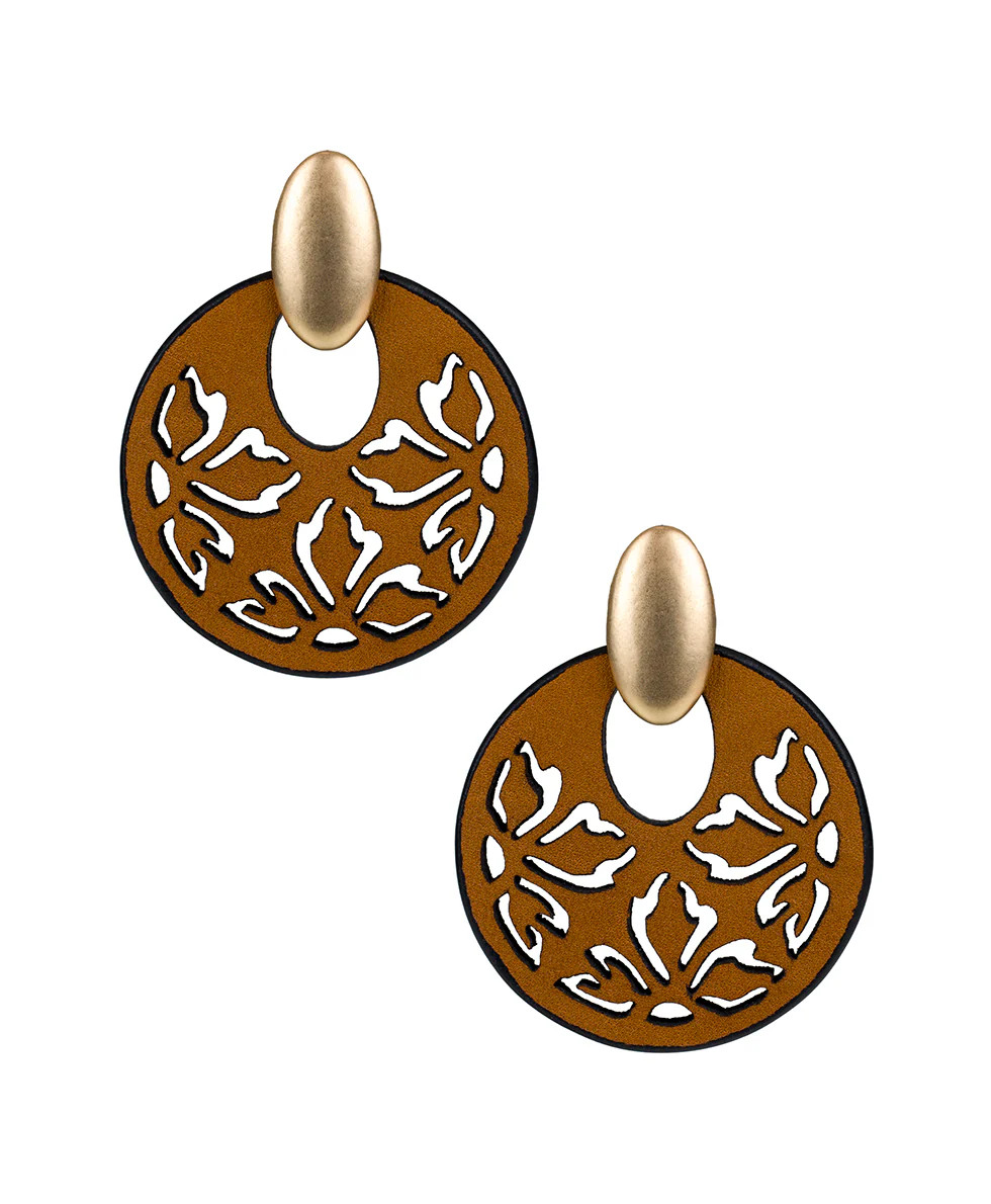 Galati Doorknocker Post Earrings - Leather Lace | Patricia Nash Designs