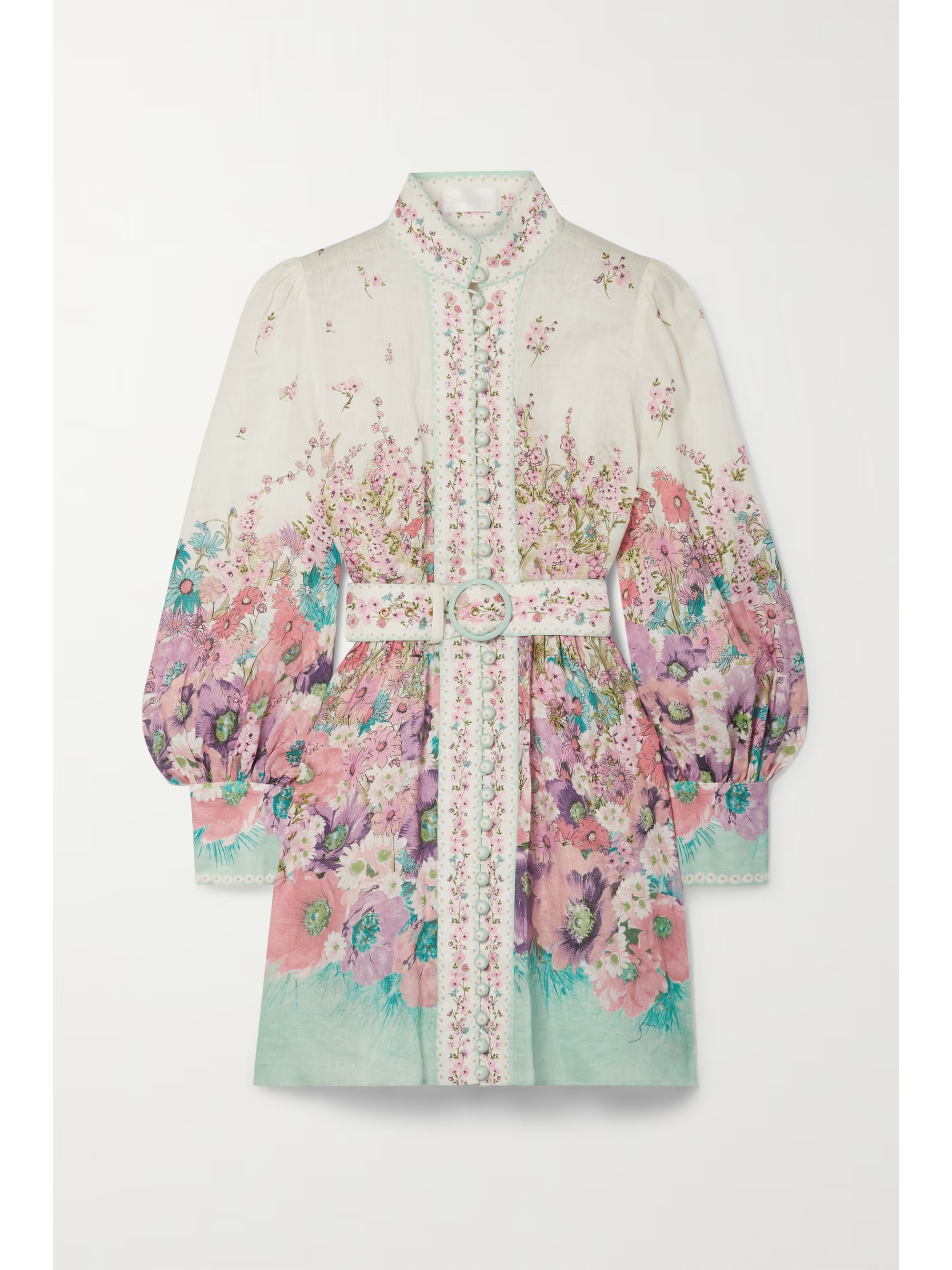 Jude belted floral-print linen mini dress | NET-A-PORTER (US)