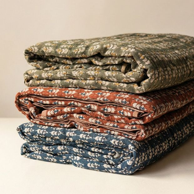 Blossom Floral Block Print Quilt | Antique Farm House