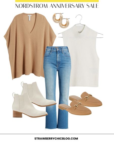 Nordstrom Anniversary sale fall look! Dress this outfit up with booties or wear casually with mules! Fall outfits // daytime outfits // lunch outfits // denim outfits // fall booties // fall flats // fall tops // Nordstrom jeans // Nordstrom finds // Nordstrom fashion // NSale 

#LTKStyleTip #LTKSeasonal #LTKxNSale