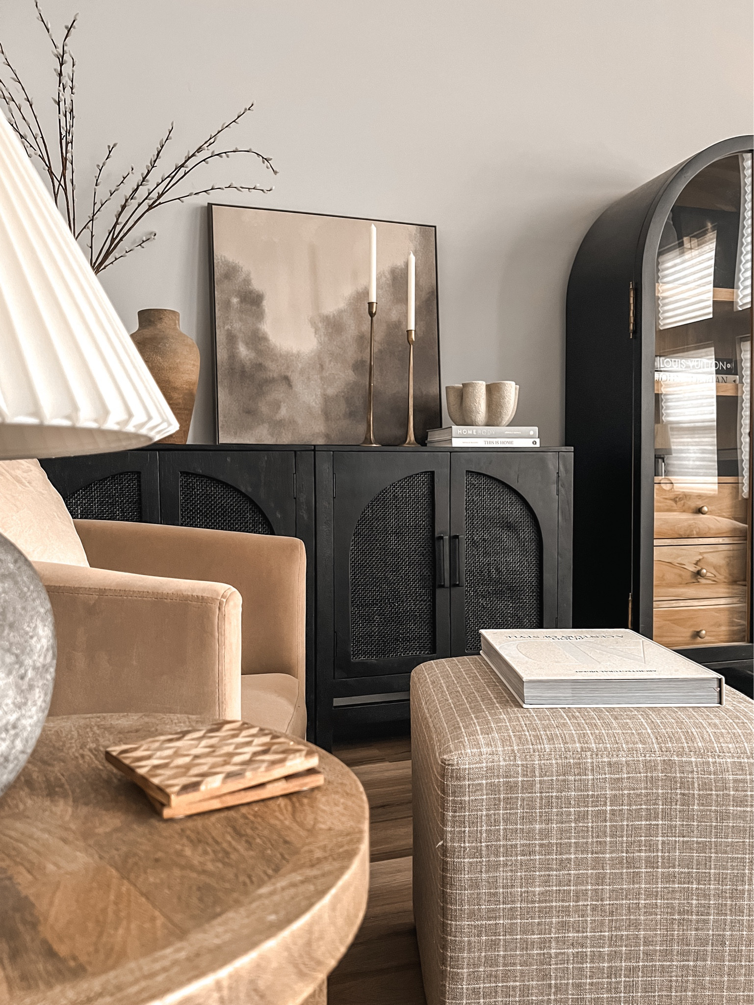 Look for less — 2 of the Kirkland’s arch cane cabinets to create the popular Islay sideboard from Lulu & Georgia✨

Sideboard Styling | Living Room | Console Styling | Hutch Cabinet | Target Finds

#LTKstyletip #LTKhome