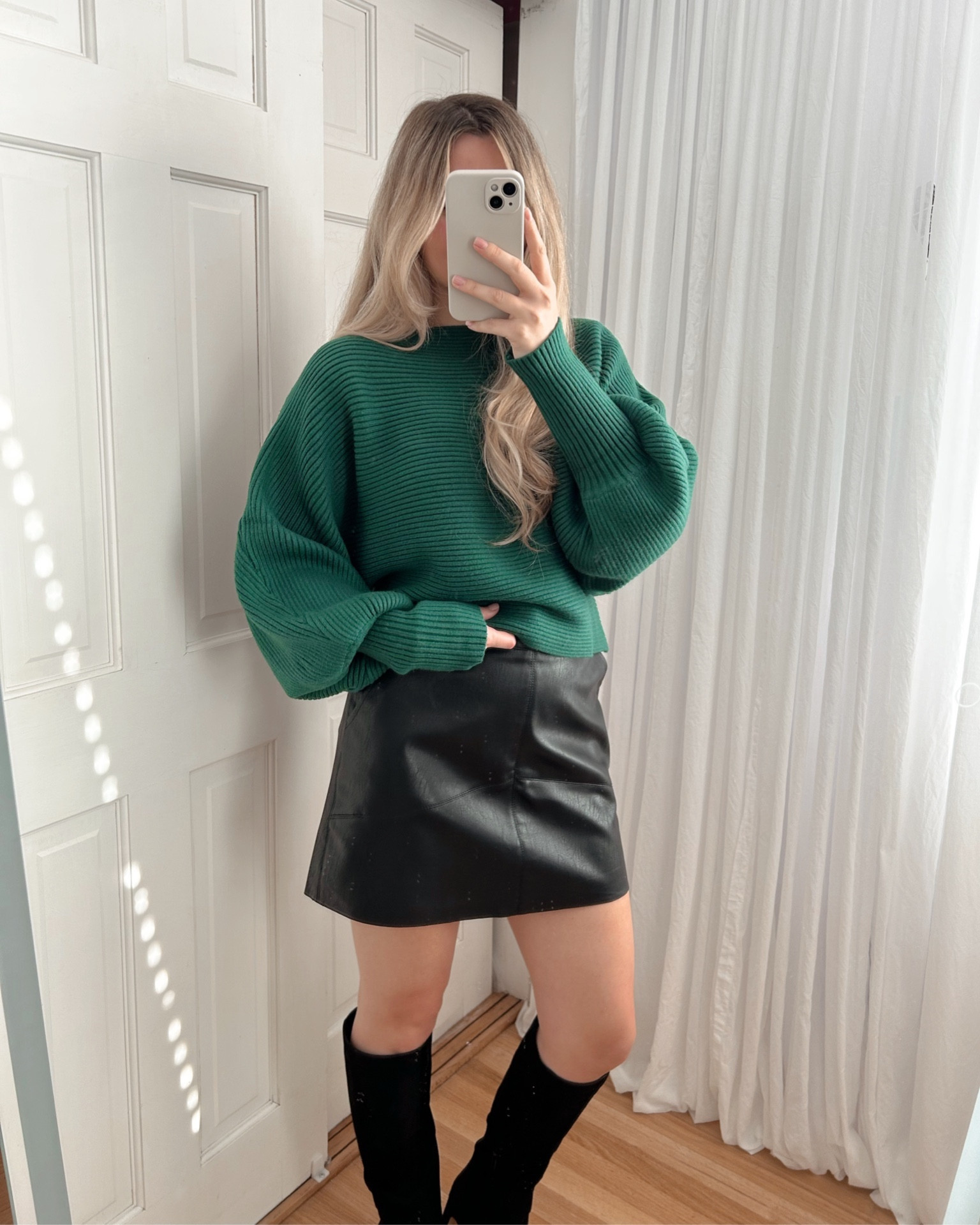 Size large in sweater and medium in skirt 🎄✨ christmas outfits, Christmas outfit, green sweater, holiday outfit, boots

#LTKsalealert #LTKfindsunder50 #LTKstyletip