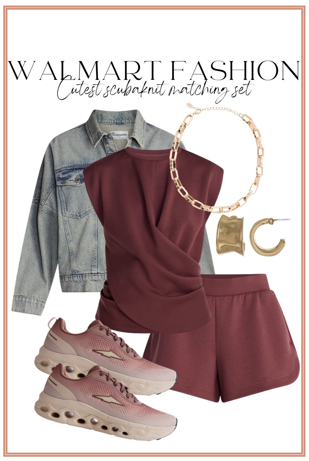 This NEW Walmart matching set is such a good find!! 😍 The rich burgundy color, flattering draped top + matching shorts make this one of those easy outfits that looks SO put together with almost zero effort. I love it paired with an oversized Walmart denim jacket, gold jewelry + sneakers for the cutest casual fall outfit! 🍂🤎 Perfect for errands, travel days, school drop-off or an everyday comfy look. Walmart fashion keeps bringing the BEST new arrivals!

#walmartfashion #walmartfinds #walmartnewarrivals #walmartstyle #walmartoutfit #affordablefashion #fallfashion #falloutfitideas #matchingSet #casualstyle #affordablestyle #walmartclothing #momstyle #everydaystyle

#LTKootd #LTKPetite
