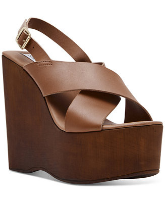 Women's Galaxy Wooden Platform Wedge Sandals | Macy's