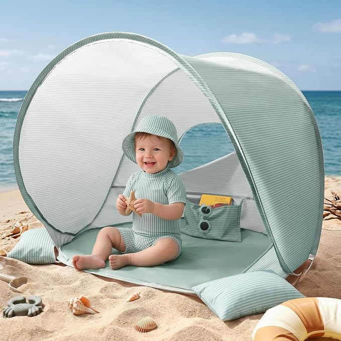 Tiny Land Baby Beach Tent, Pop Up Baby Tent with UPF 50+ Sun Protection | Portable Baby Beach Ess... | Amazon (US)