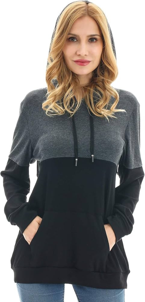 Bearsland Women's Maternity Breastfeeding Sweater Hoodie Nursing Sweatshirt with Pockets | Amazon (US)
