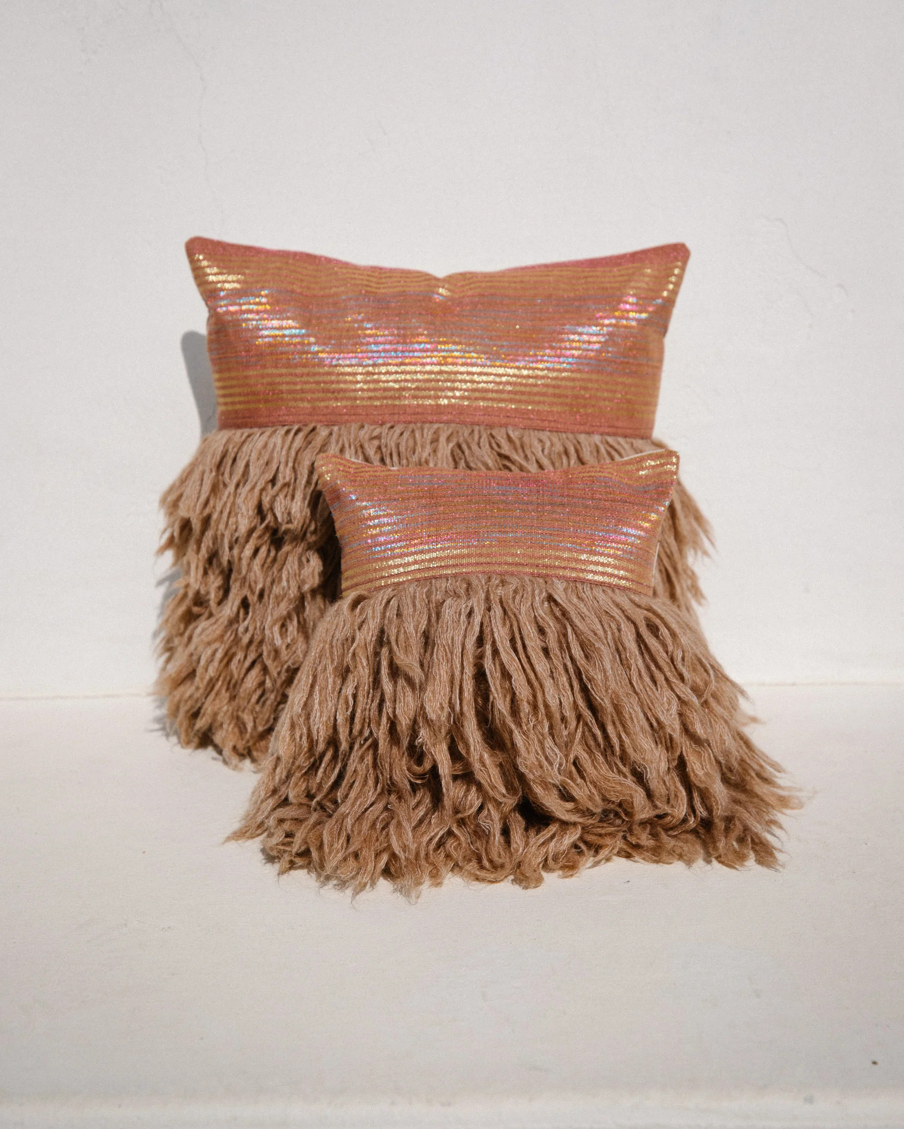 Wugo Throw Pillow -  Dusty Pink Stripe/Andes Sand | Ifsthetic