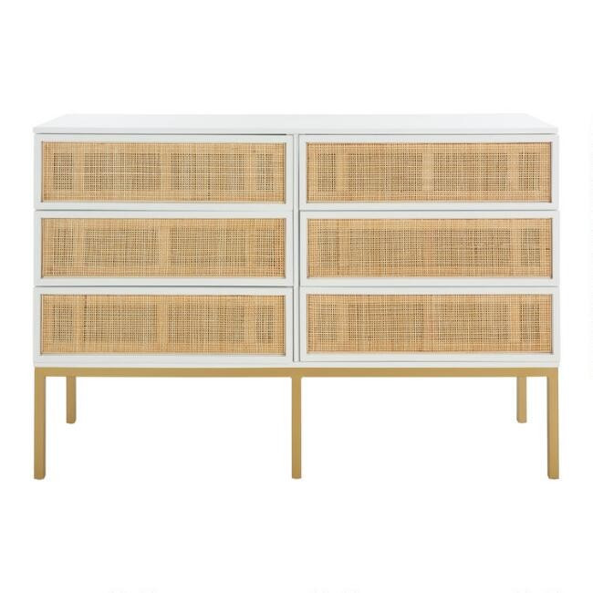 Ria Wood And Natural Rattan Dresser | World Market