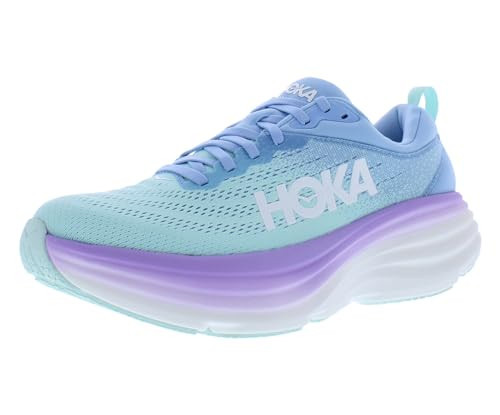 HOKA ONE ONE Bondi 8 Womens Shoes Size 9, Color: Airy Blue/Sunlit Ocean | Amazon (US)