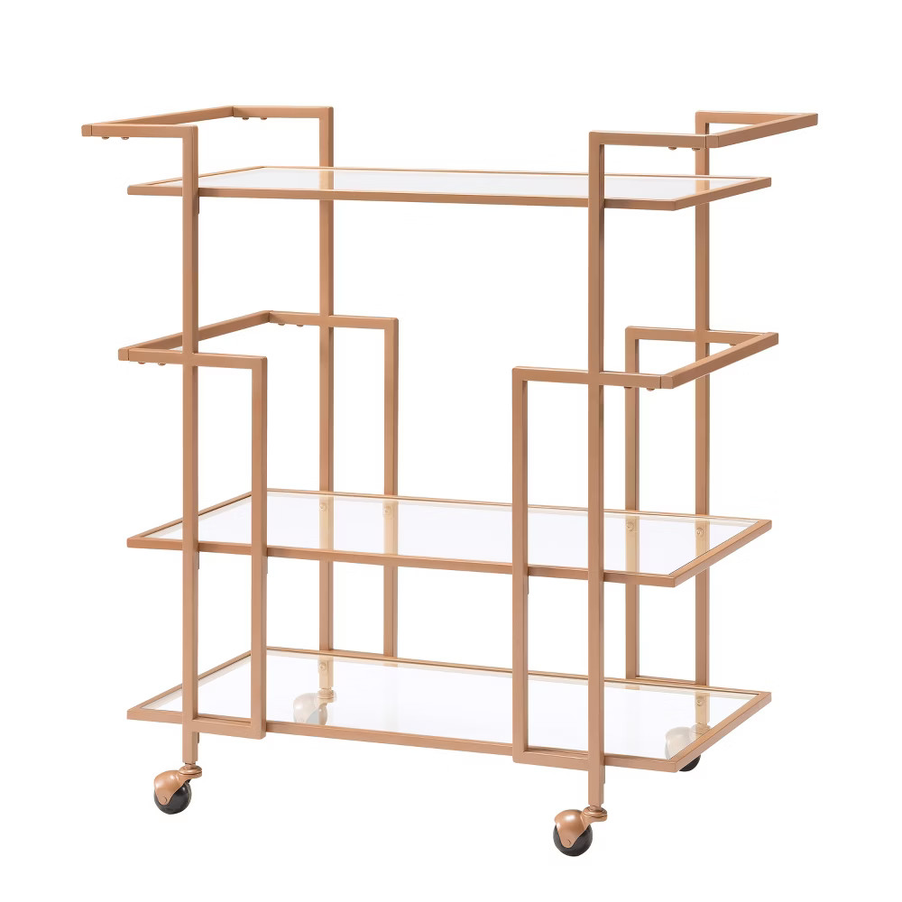 Capton Art Deco Bar Cart Copper - Aiden Lane | Target